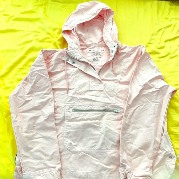 American Eagle pink hoodie windbreaker/jacket - Picture 3 of 4